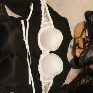 VS pink strapless push-up bra